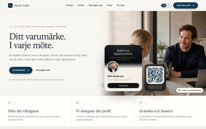 Norda Profile - digitala visitkort